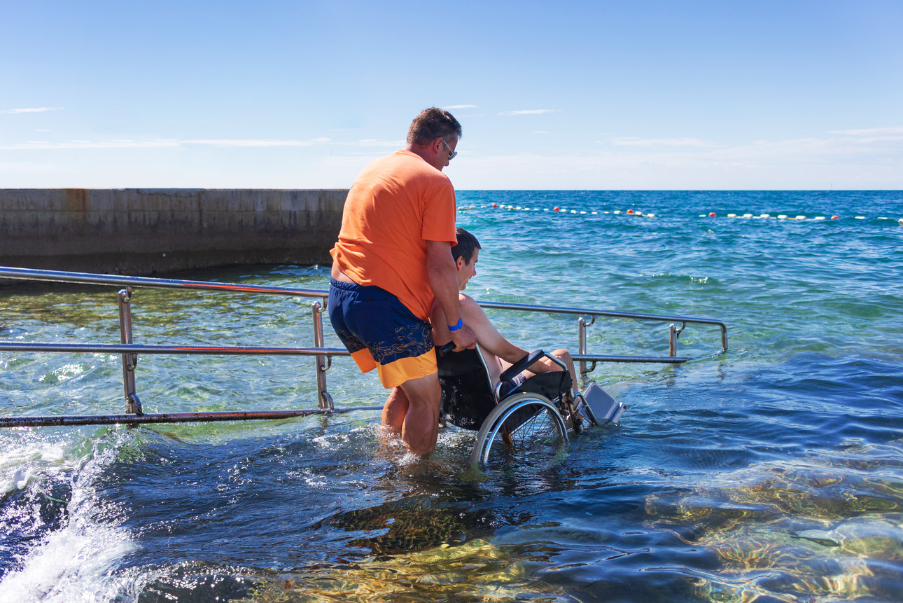 Beach for disabled with ramp